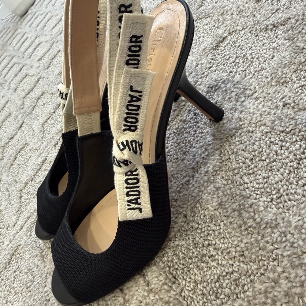 Dior black and Cream Slingback Heels - Picture 9 of 10